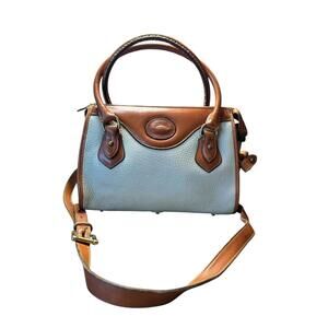 Dooney & Bourke Light Blue and Brown Leather Satchel